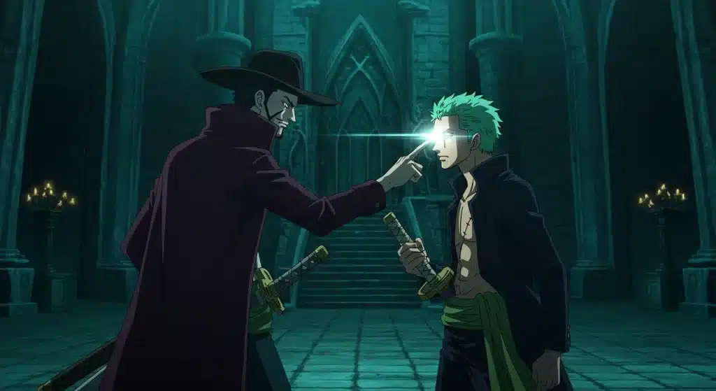 Zoro scar theory featuring Mihawk possibly sealing Zoro’s left eye