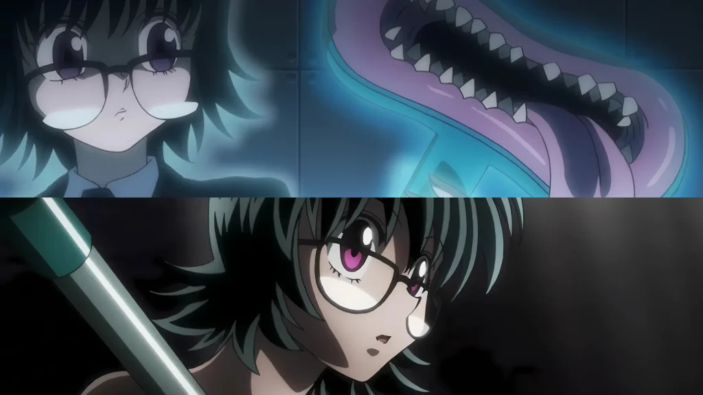 Shizuku Murasaki holding Deme-chan vacuum in Hunter x Hunter