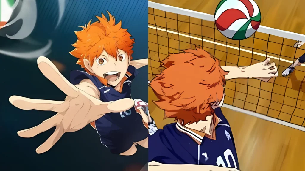 Haikyuu anime team in a match scene.